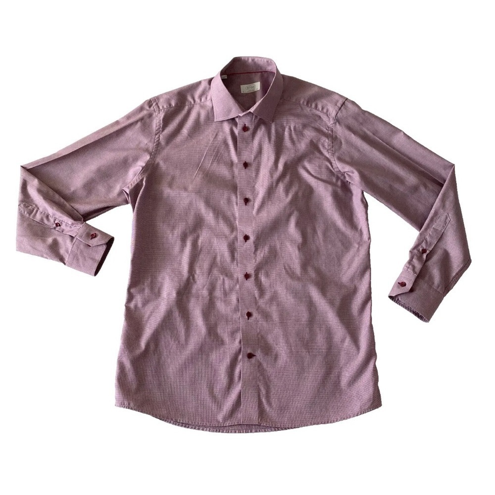 ETON Contemporary Fit Men's Button Up Dress Shirt Purple Size 42, 16.5 EUC